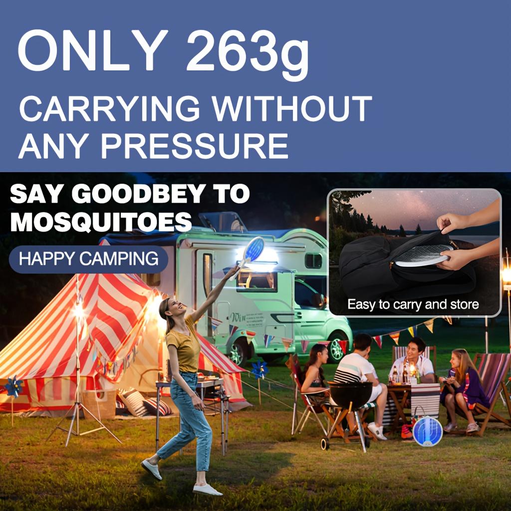 2-in-1 Electric Mosquito Swatter&rechargeable Mosquito Killer Lamp, 3-layer Safety Net, On/off Automatic Mode, High-voltage Insect Trap