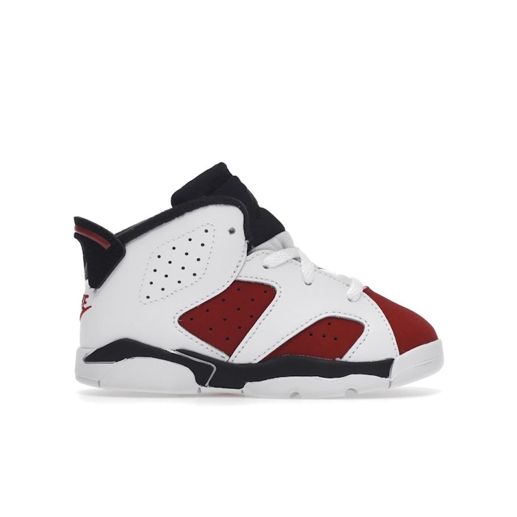 Air Jordan 6 Retro TD Carmine 2021 Babysneakers Hvit Svart 384667-106
