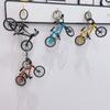 Rotatable Wheel and Handlebars Mini Bike Keyring Creative Cycling Bag Hanging  Couple