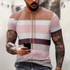 Modischer Streifendruck - Herren Casual Rundhals Kurzarm T-Shirt