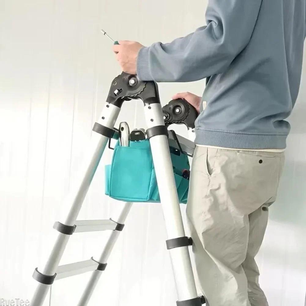 Telescoping Ladder Tool Bag Hanging Bag With Pockets Herringbone Ladder Tool Storage Bag Waterproof Oxford Cloth Tools