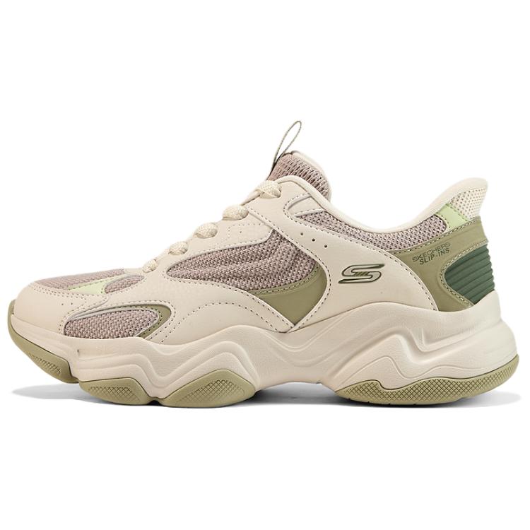 Skechers DLites Comfortable Versatile Durable Low-Top Dad Shoes Women sneaker Brown Green 117688-NTGR 38