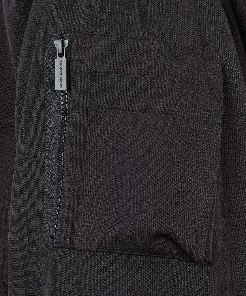Armani Exchange Women'S Logo Jacquard Padded Blouson Jacket _Black_A426110503