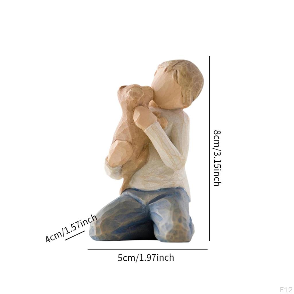 Family Themed Figurine Gifts Hand Painted Figure for Christmas Shelf Cabinet A