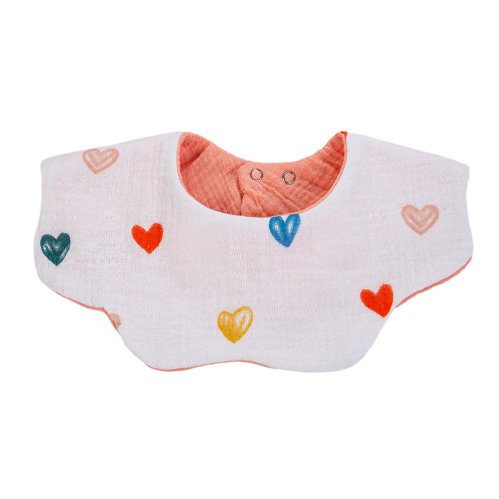 6 Layers Thickened Baby Muslin Cotton Bibs 306°AB Double Side Flower Round Neck Saliva Towel Print Feeding Burp Cloths Banadna