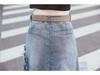 Europäischer & Amerikanischer Übergröße Unregelmäßiger High Waist Denim Midirock - Sommer Casual Bodycon Stil
