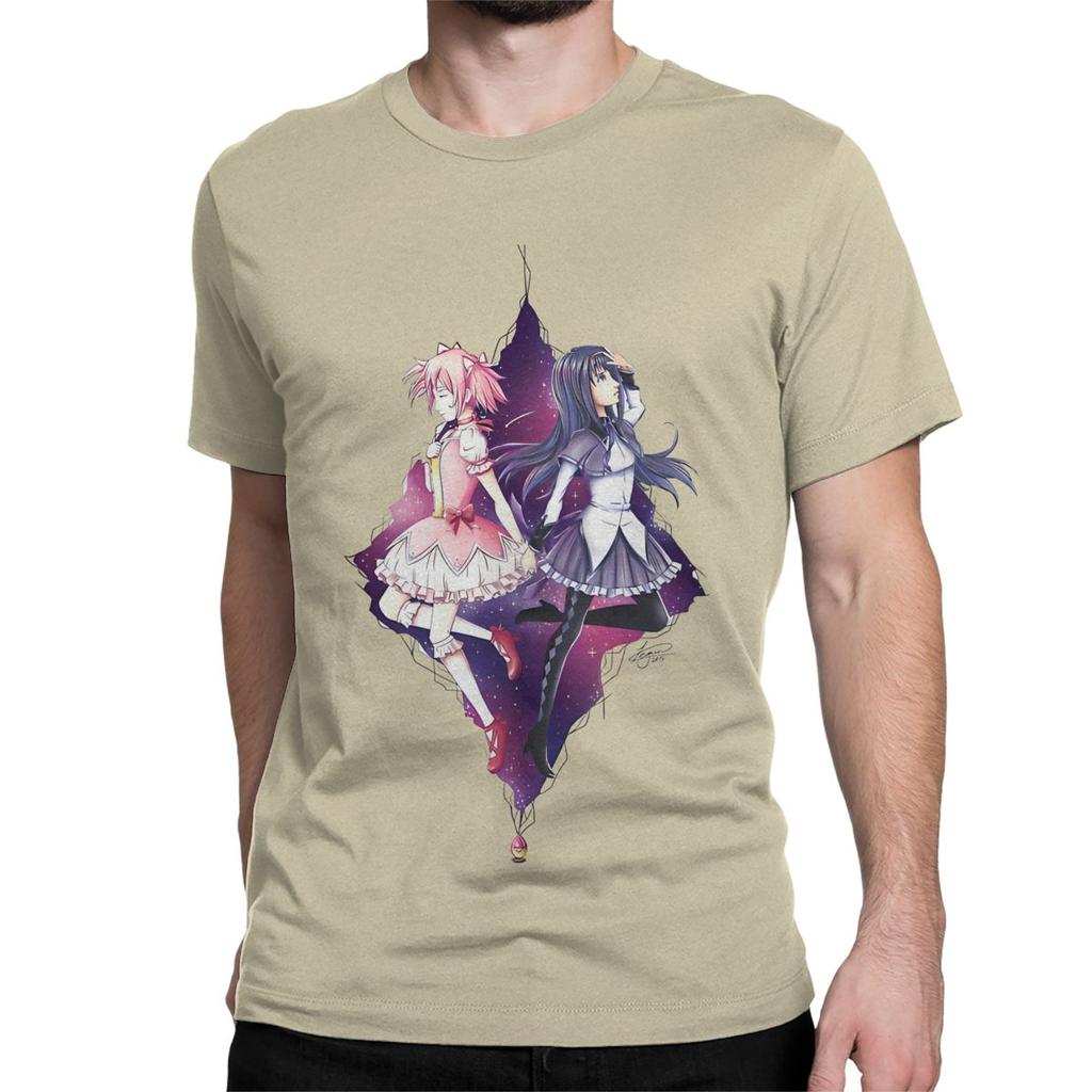 Madoka And Homura Puella Magi Madoka Magica Men Women's T Shirt Anime Humorous Tees T-Shirt 100% Cotton Printed Clothing