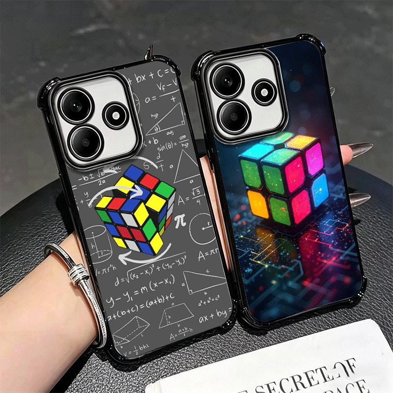 Rubik Cube Formula Spoofs Math Soft Phone Case For Xiaomi Redmi Note 14 15 Pro Plus 13 12 11S 11T 5G 10 9S 9 Plating Anti-Fall F