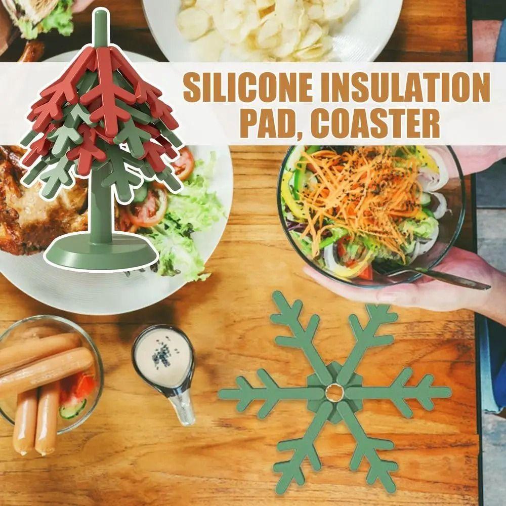 Foldable Tree Shape Trivets Decorative Table Insulation Pad Thicken Hot Pot Holders  Home