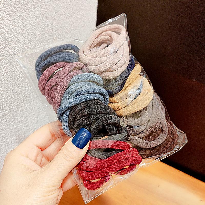 Set of 50 Gradient Candy Color Hair Ties – Rubber Bands for Women's High Ponytails.