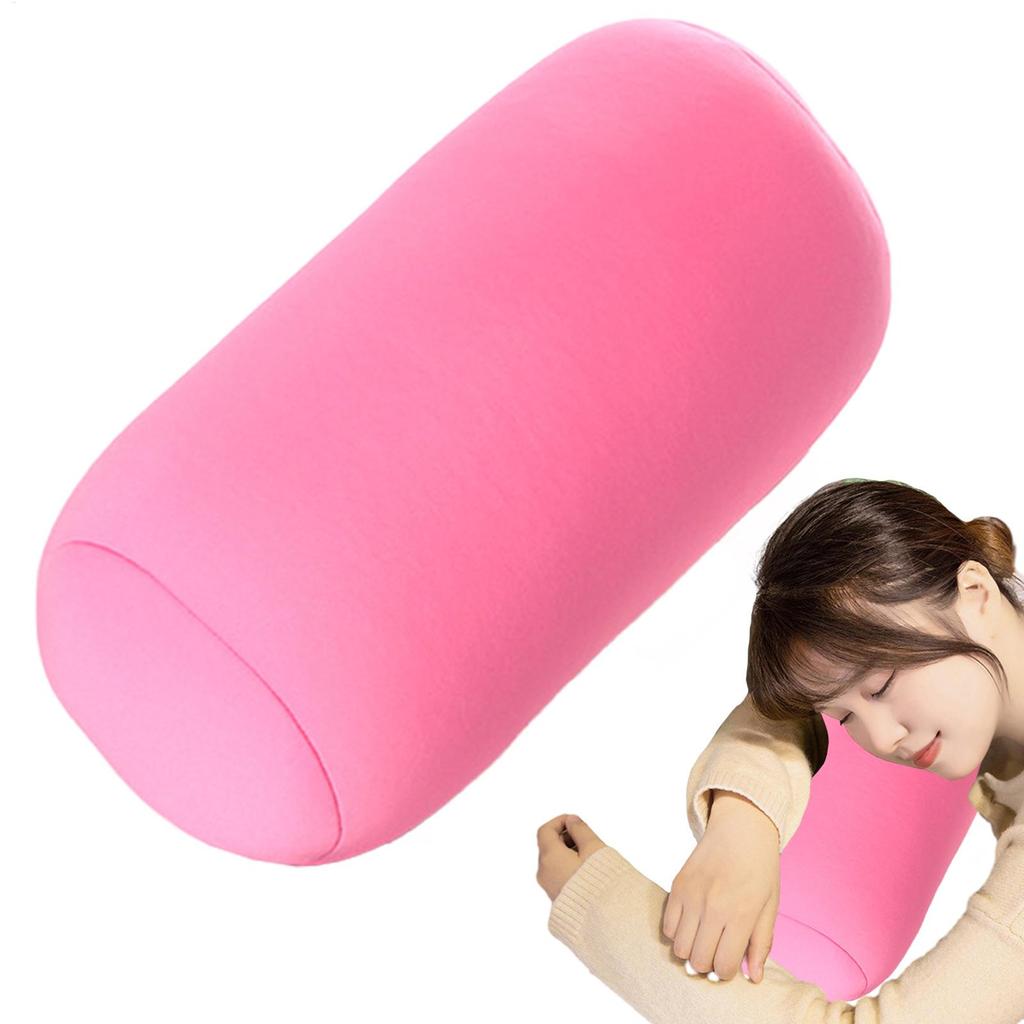 Microbead Pillow Soft Head Pillow Cylindrical Pillow Microbead Back Cushion Roll Pillow Convenient Travel Office Nap Cushion