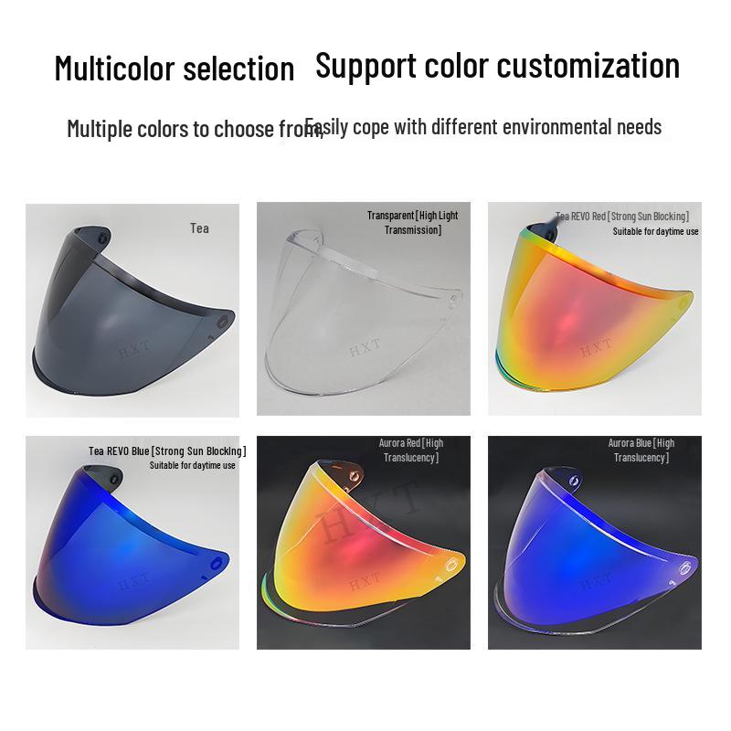 Mirror Visor for OF626 COMPASS Half Helmet with Sun Protection, Electroplated, Day and Night Use
