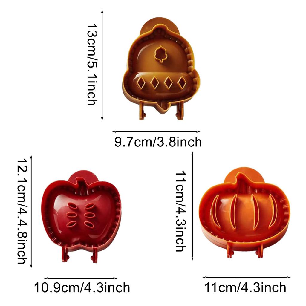 Mini Pie Maker for Christmas Party Baking Supplies, Snowflake, Mitt and Christmas Tree Shapes 3-Piece, Dough Presser Pocket Pie