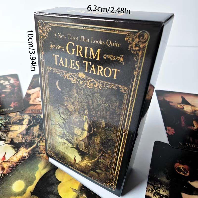 Grim Tales Tarot Deck 10,3*6cm - 78 Karten RWS Gothic Märchenkarten für Schattenarbeit, Dark Fantasy Illustriert