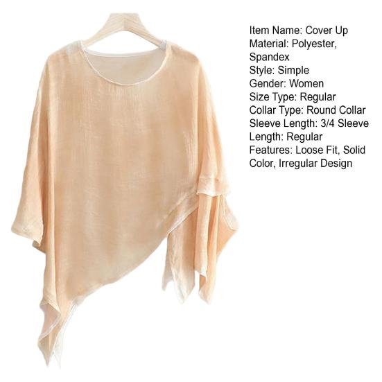 Cover Shirt Fit Coat Round Neck Up Pullover Tops Casual Vacation