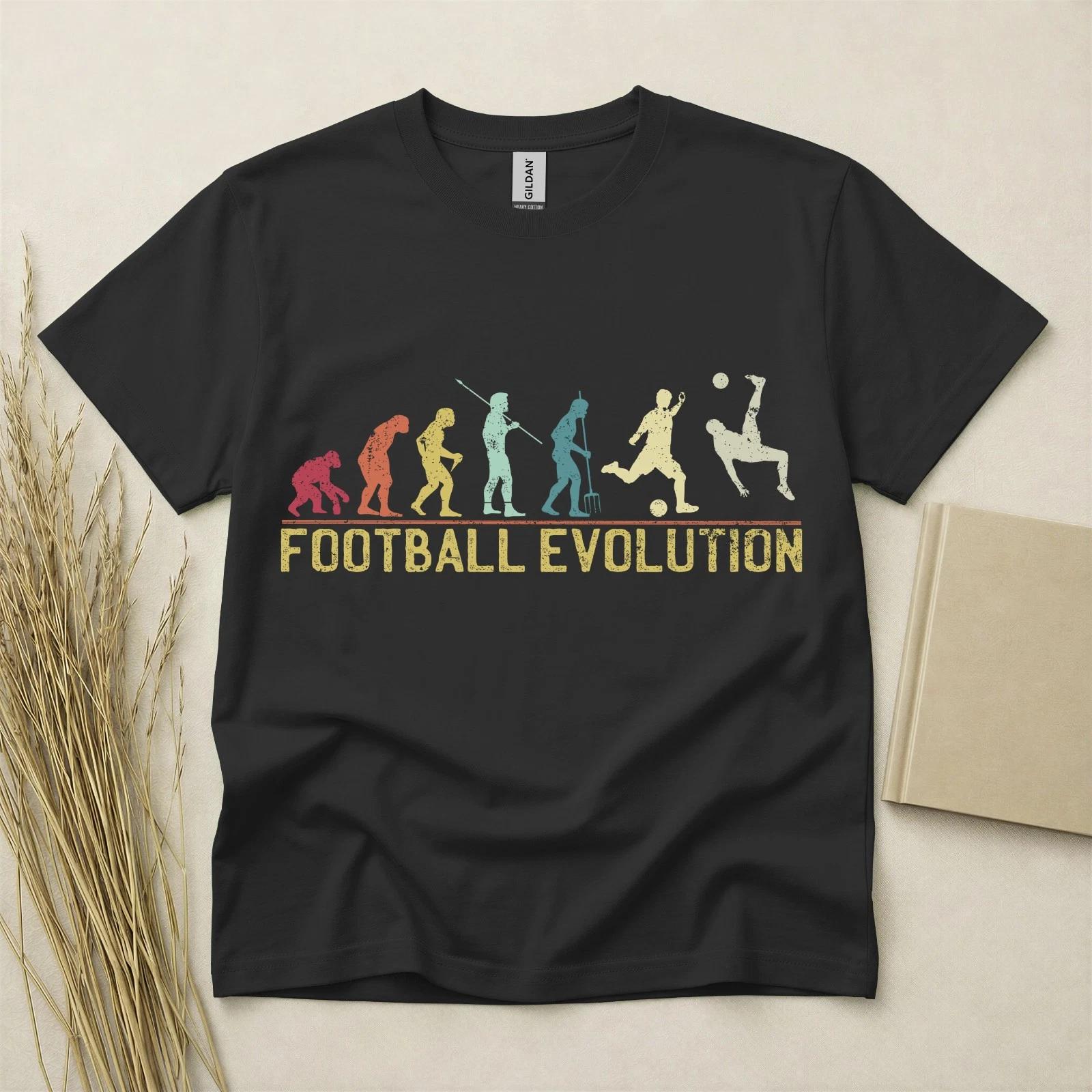 Football Evolution Children s Children s Children s T Children s T-shirt Funny Football Gift Retro Sports Tee Gildan Cotton 140