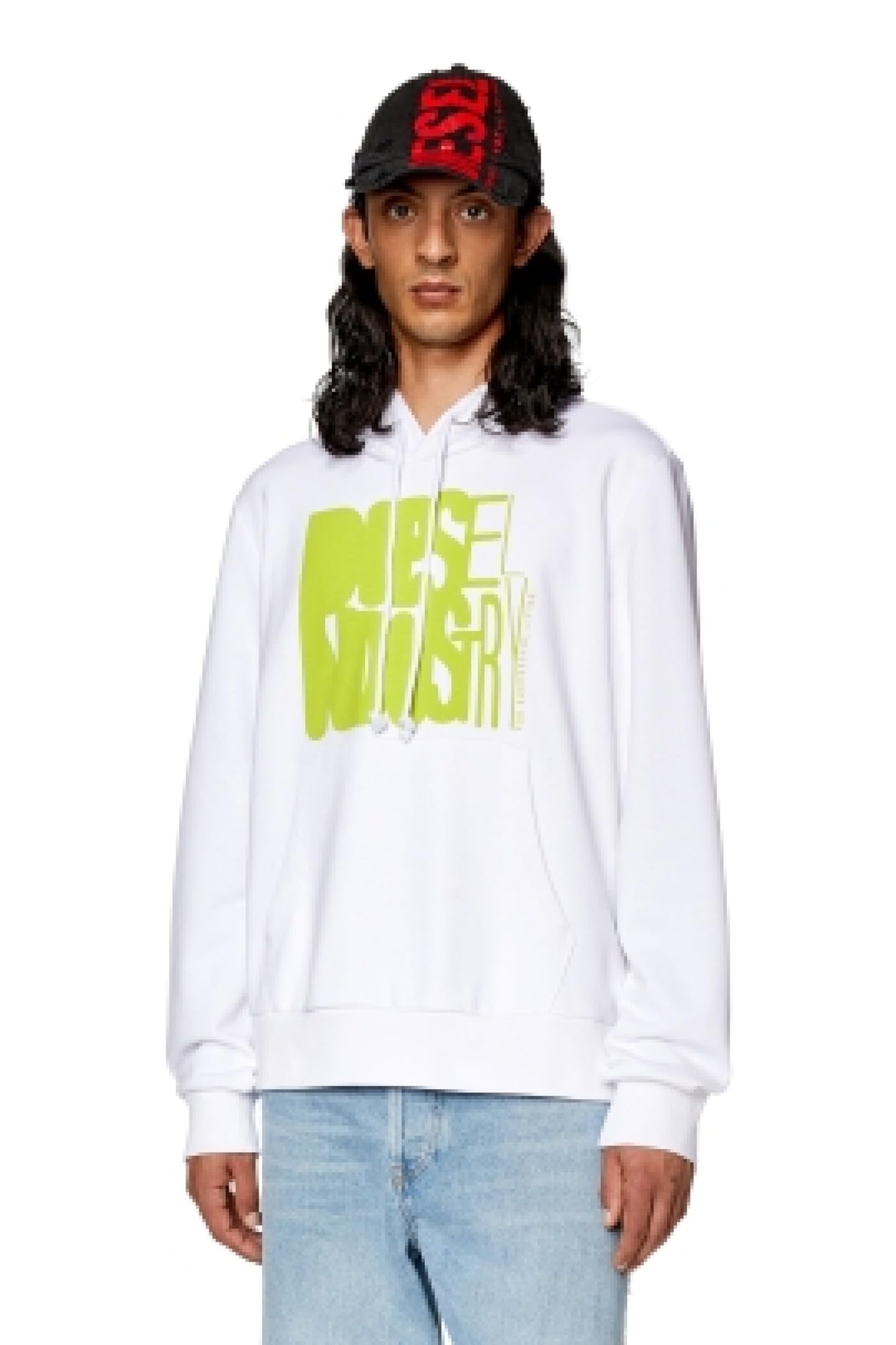 

Diesel Sweatshirt Hoodie Regular Fit Logo A115500HAYT L White 100 Men s білий
