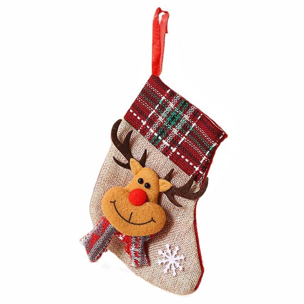 Hanging Christmas Stocking Santa Gift Bag Candy Bag Christmas Gift Sock Navidad