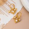 New light luxury geometric star pearl love ear buckle fashion personality niche design high-end earrings earrings