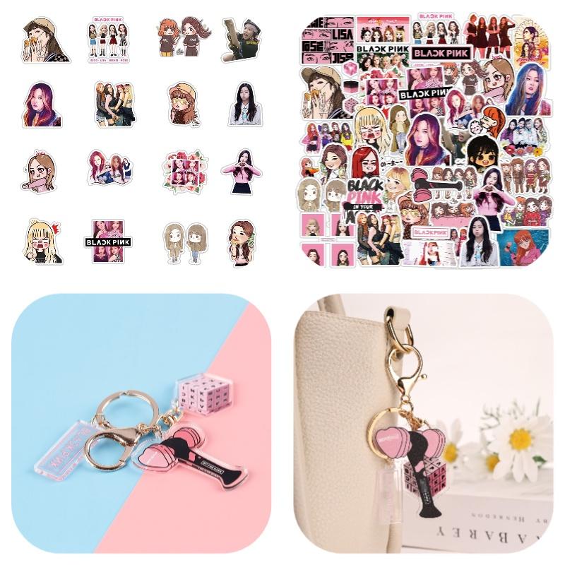 Stylish Blackpink Sticker Keychain 54 Pvc Stickers Various Sizes Included