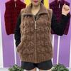 Mom autumn and winter vest female mink fleece knitted jacket plus fat plus size sleeveless vest thermal zipper cardigan