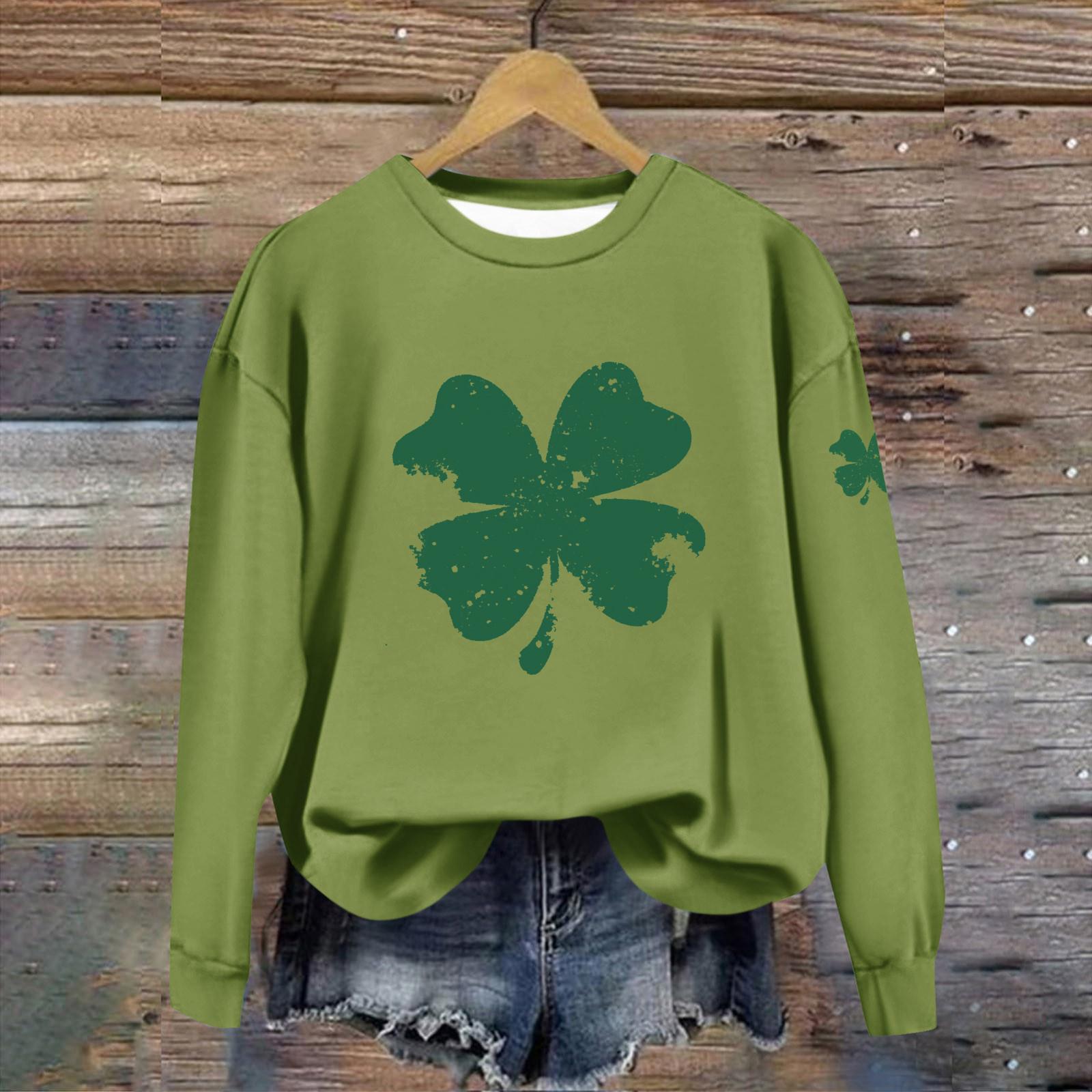 

Жіноча повсякденна модна блузка з довгим рукавом і круглим вирізом з принтом XL світло-зелений колір