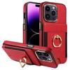 For iPhone 15 PU Leather+TPU Phone Case Card Slots RFID Blocking Kickstand Cover
