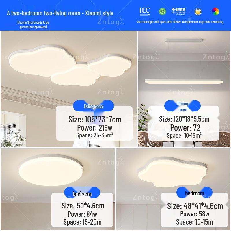 Cream Style Modern Minimalist Full Spectrum Ceiling Light for Eye-Protection In Children's Room and Master Bedroom