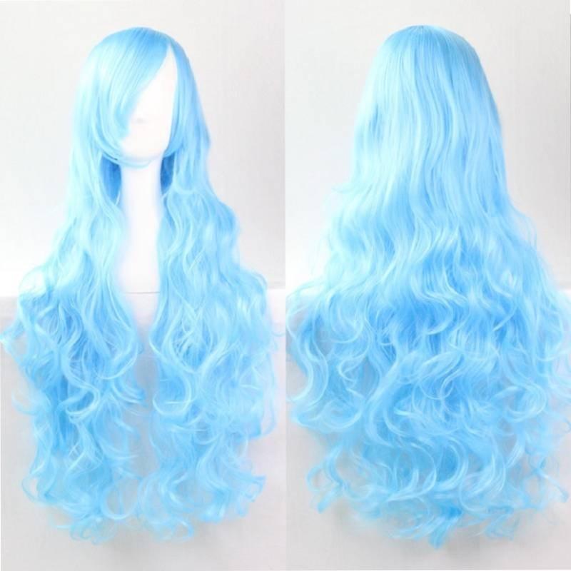 80cm Lange Wellenperücke in Lebhaften Farben Hochtemperaturfaser Ideal für Cosplay-Veranstaltungen