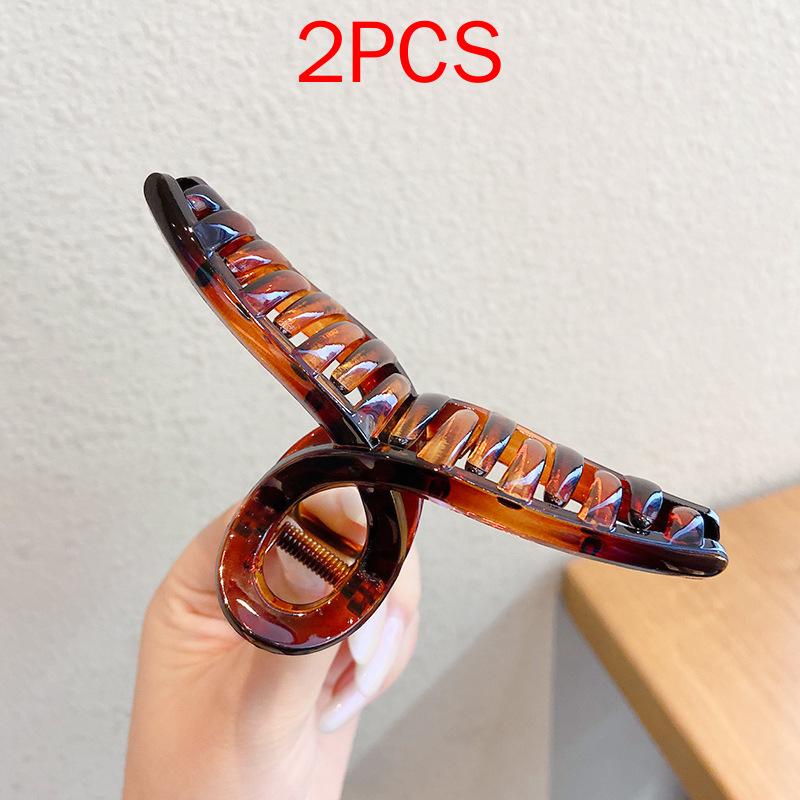 2 ΤΕΜ Premium Σετ Κεφαλών Νέο Γυναικείο Κλιπ Κλιπ Νύχι Μόδας Καφέ Μαύρο Ακρυλικό Μεγάλες Φουρκέτες Claw For Lady Clip Barrette Αξεσουάρ μαλλιών