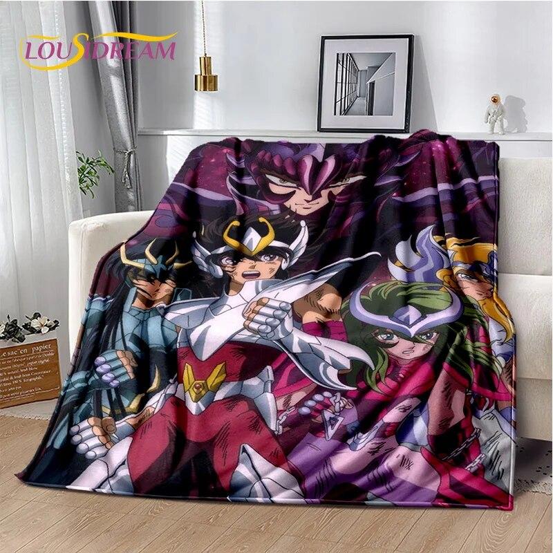 Cartoon Saint Seiya Retro Anime HD Blanket,Soft Throw Blanket for Home Bedroom Bed Sofa Picnic Travel Office Cover Blanket Kids