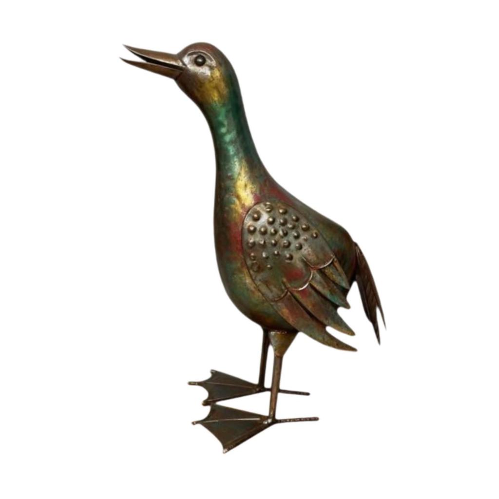 Duck Statue Colorful Outdoor Courtyard Craft Home Decorative Scene Lifelike Outdoor Garden Statue Metal Painted Ducks Sturdy