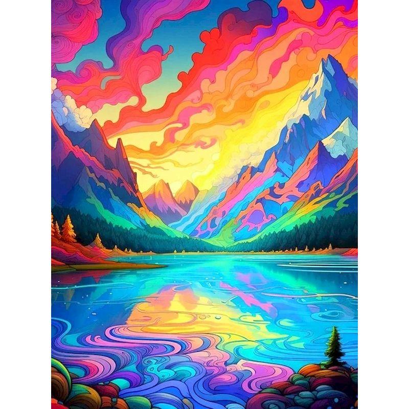 CHENISTORY DIY Frame Paint By Number For Adults Landsape Drawing By Numbers Unique Gift Acrylic Paint On Canvas Home Decor