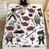 1Pc Chainsaw Man Print Flannel Blanket, High quality Comfortable for All Seasons, Home Decor, Warmth and Comfort, Perfect for Christmas Gifts