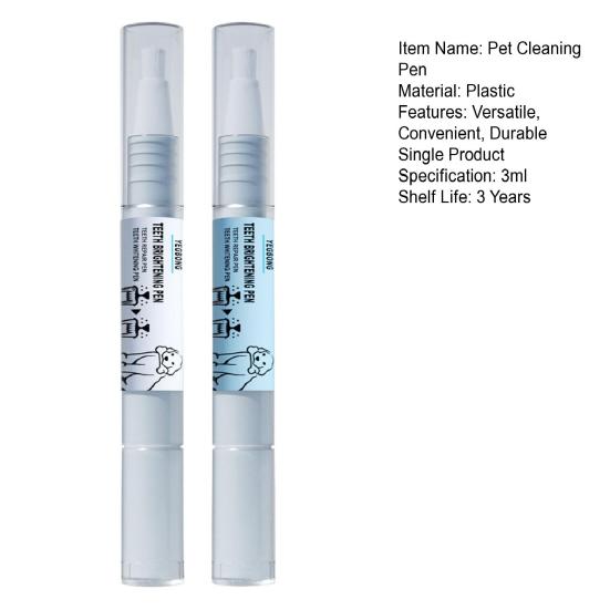 2 Unidades 3ML Caneta Limpadora de Dentes para Animais de Estimação Cães Gatos Removedor de Tártaro Pet Natural