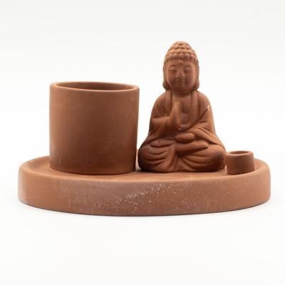 Plat à Encens Bouddha Polyvalent – Style Terre Cuite Naturelle