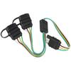 NEWSUN® Universal 4-Way Flat Y-Splitter Plug For Tailgate Light Bars & Trailer Lights,Plug & Play Adapter Extension Harness Wiring Plug 4 Pin