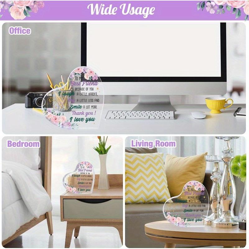 Acrylic Table Decoration for Party, Best Friends Birthday Christmas Gifts for Women, Miles Apart But Always Close At Heart