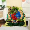 1pc Rat Fink,Virgin Mary,Tattoo ArtTheme Digital Printed Flannel Blanket, Super Soft Plush Fleece Bed Cover, Multi-Function Four Seasons Hyp
