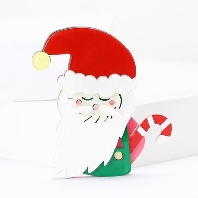 Fashion Acrylic Santa Brooch Christmas Day Men'S And Women'S Suit Coat Corsage Ornament Pin