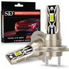 2Pcs H7 Led Headlight Bulb Kit Car Foglight Bulbs 30000LM Wireless Car Fanless Hi/Lo Beam Headlamp 1: 1 Mini Diode Auto Light 6000K 12V Plug and Play