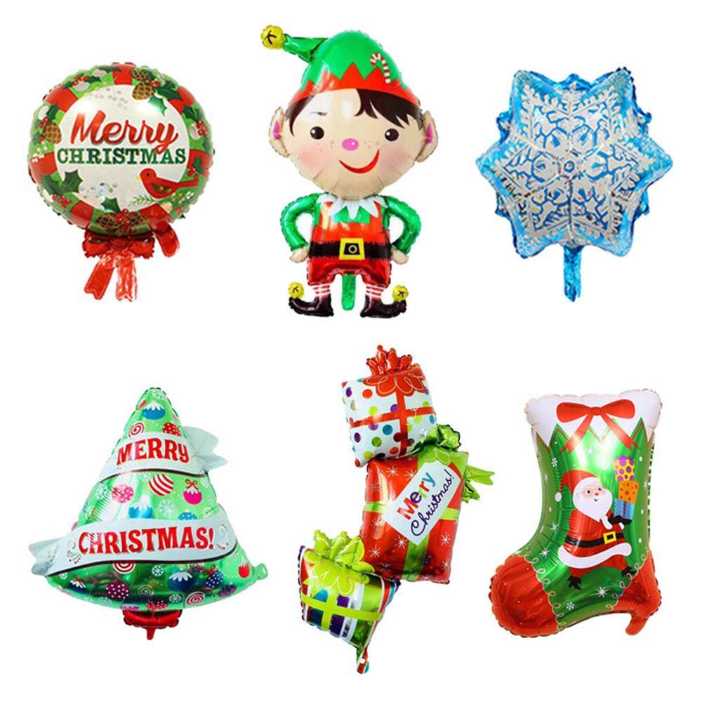 Snowman ChristmasTree Santa Claus Air Balloons Cartoon Balloons Christmas Decorations Aluminum Foil