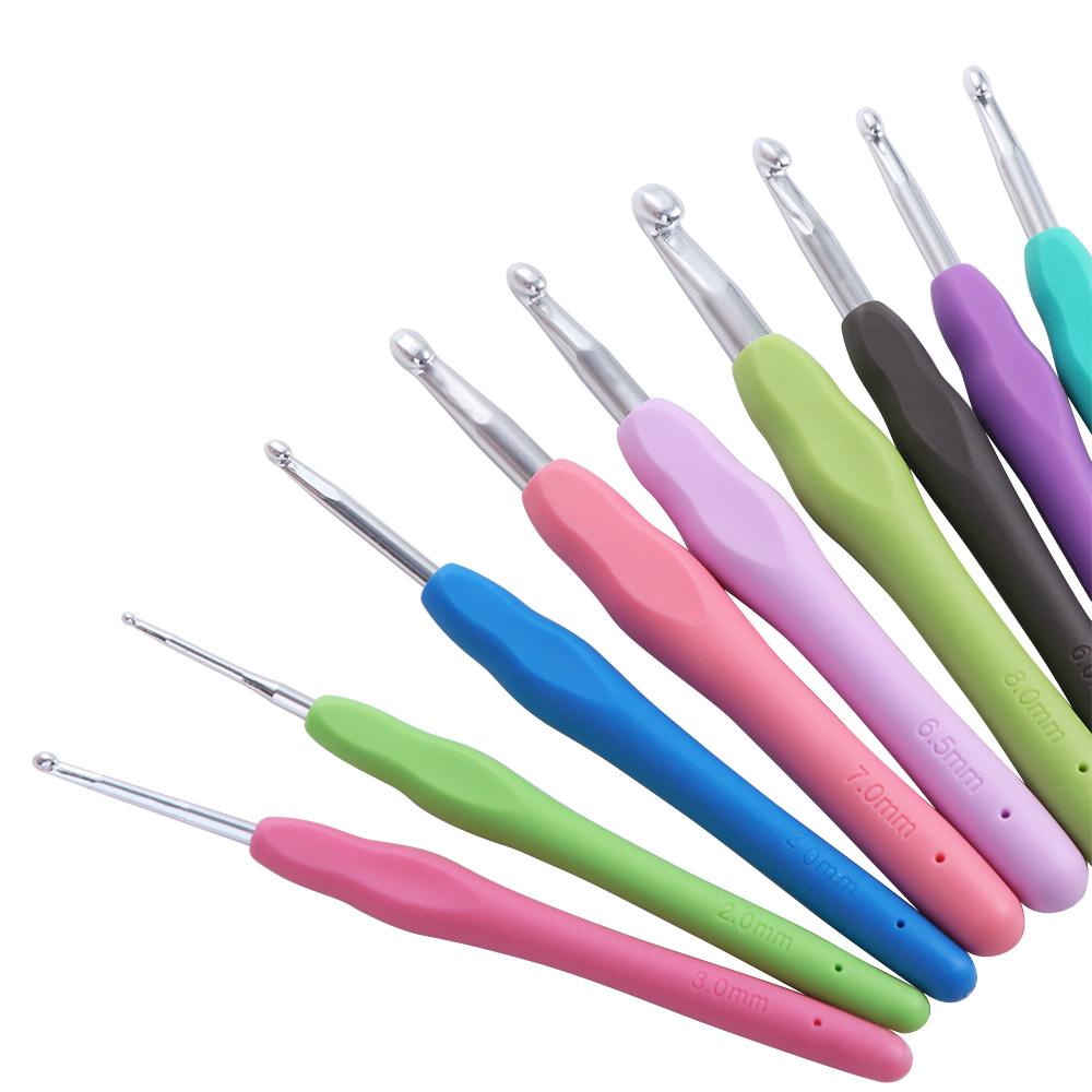 Weave Colorful Soft Rubber Grip 2.0-10.0mm Crochet Needles Knitting Needles Mom's Gift