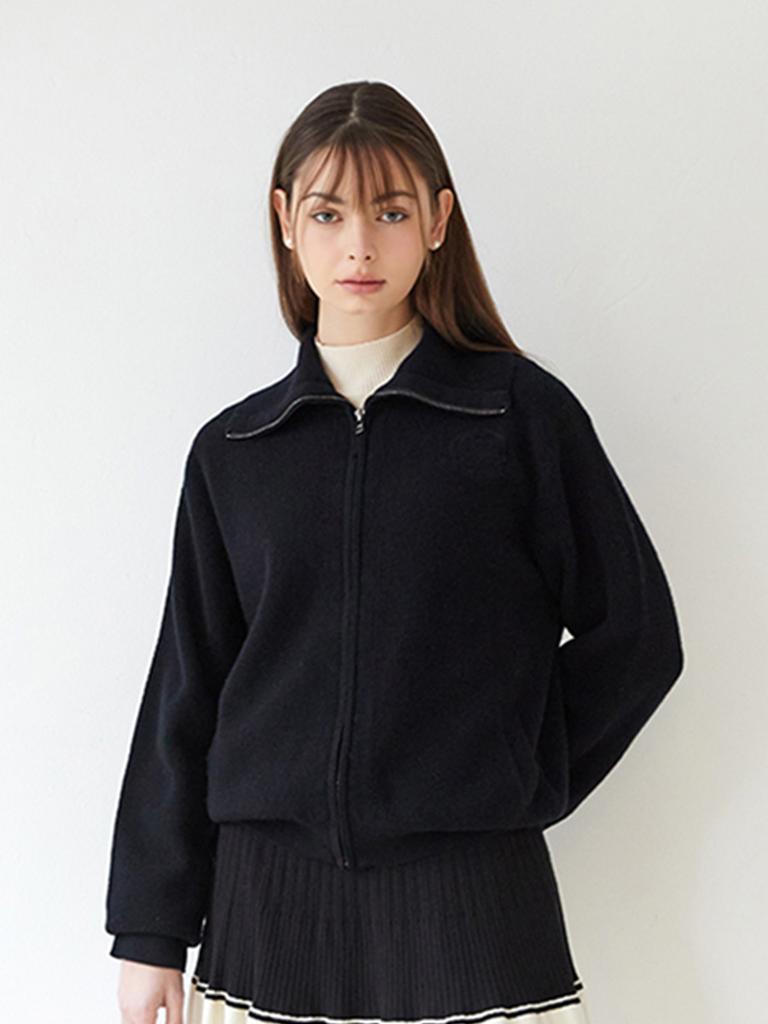 NITINA Soft Wool Zip-Up Cardigan Bk