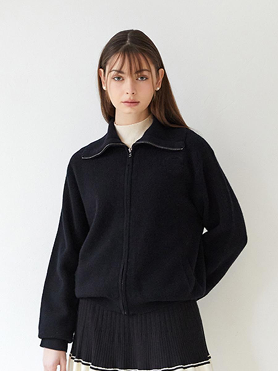 Мягкий кардиган на молнии Nitina из шерсти Bk Black/S