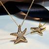 Ladies' Starfish Pendant Necklace Collarbone Chain, Exquisite and Elegant Collarbone Chain, Suitable for Daily Wear and Beach Vacations