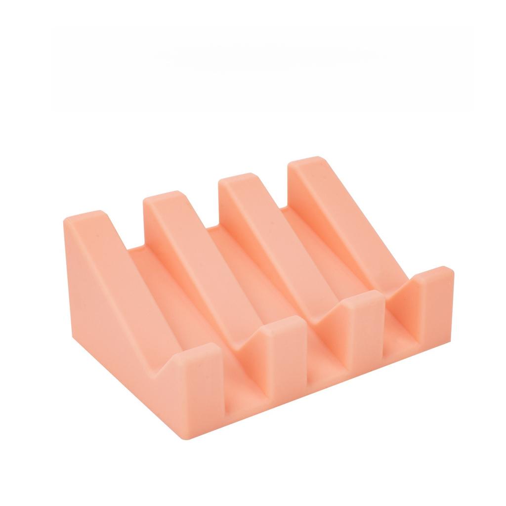 New Kitchen Bathroom Anti-slip Sink Tray Creative Washing Table Soap Tray Free Punch Drain Rack Silicone Drain Soap Box 1Pcs