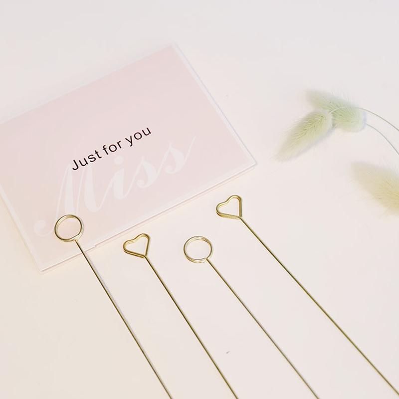 10/20pcs Art Card Holder Metal Postcard Clip Flower Shop Special Card Gold-plated Flower For Party Decoration
