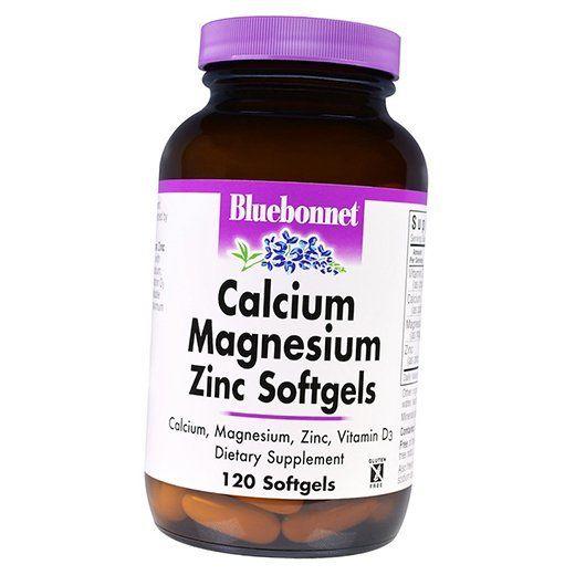 Vápník, Hořčík, Zinek a Vitamín D3, Calcium Magnesium Zinc Soft, Bluebonnet Nutrition 60 měkkých kapslí (36393026)