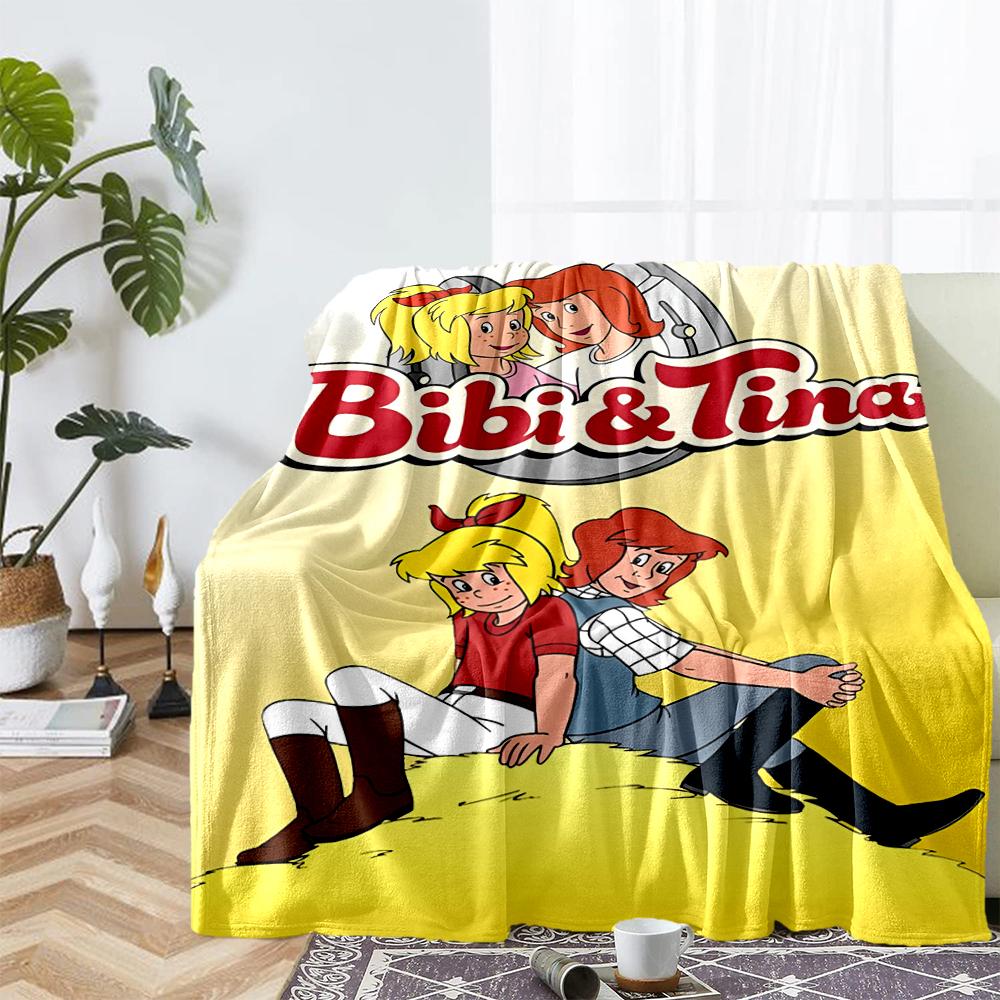 Bibi Blocksberg Theme Printed Blanket - Perfect for Couch, Bed, Travel & Outdoor Use | Machine Washable, Cozy & Durable.